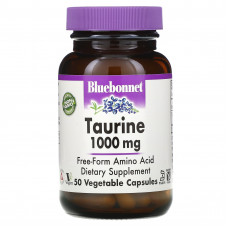 Bluebonnet Nutrition, таурин, 1000 мг, 50 вегетарианских капсул