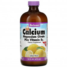 Bluebonnet Nutrition, Liquid Calcium, цитрат магния и витамин D3, натуральный лимон, 472 мл (16 жидк. Унций)