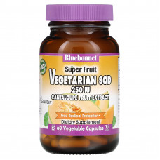 Bluebonnet Nutrition, Super Fruit, Vegetarian SOD, экстракт плодов канталупы, 250 МЕ, 60 растительных капсул