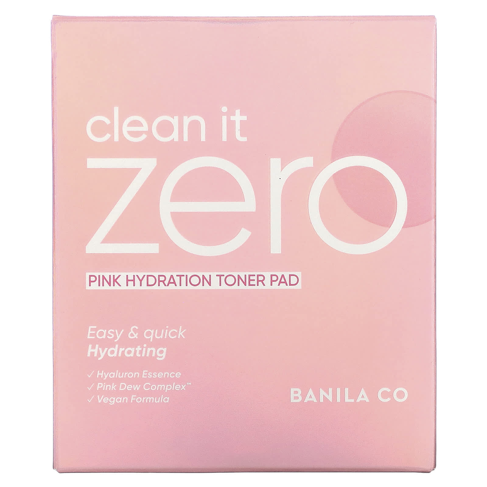 Banila Co, Clean it Zero, увлажняющие салфетки с розовым тонером, 70 подушечек, 235 мл (7,94 жидк. Унции)