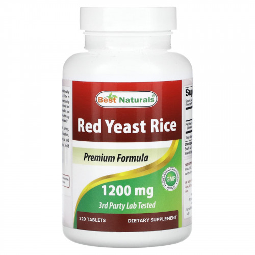 Best Naturals, красный ферментированный рис, 1200 мг, 120 таблеток