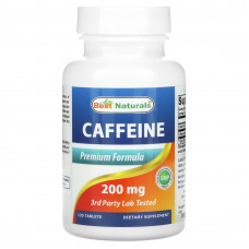 Best Naturals, Кофеин, 200 мг, 120 таблеток