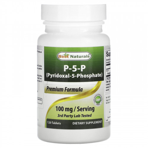 Best Naturals, П-5-П (пиридоксаль-5-фосфат), 50 мг, 120 таблеток