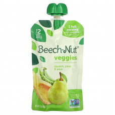 Beech-Nut, Veggies, от 6 месяцев, тыква, горох и груша, 99 г (3,5 унции)