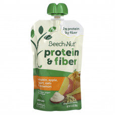 Beech-Nut, Фрукты, овощи, смесь йогурта и злаков, белок и клетчатка, от 12 месяцев, тыква, яблоко, йогурт, овес и корица, 99 г (3,5 унции)