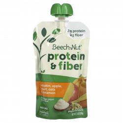 Beech-Nut, Фрукты, овощи, смесь йогурта и злаков, белок и клетчатка, от 12 месяцев, тыква, яблоко, йогурт, овес и корица, 99 г (3,5 унции)