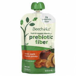 Beech-Nut, Фруктовые и овощные смеси с пребиотической клетчаткой, от 12 месяцев, морковь, яблоко и батат, 99 г (3,5 унции)