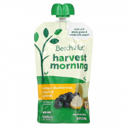 Beech-Nut, Фрукты, смесь йогурта и злаков, Harvest Morning, для детей от 12 месяцев, банан, голубика, йогурт и гранола, 99 г (3,5 унции)