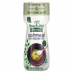 Beech-Nut, Organics Oatmeal, цельнозерновые детские каши, этап 1, 227 г (8 унций)