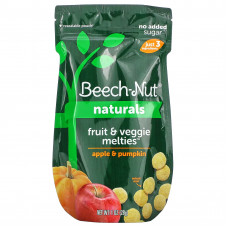Beech-Nut, Naturals, Fruit & Veggie Melties, снек из натуральных фруктов и овощей, для детей от 8 месяцев, яблоко и тыква, 28 г (1 унция)