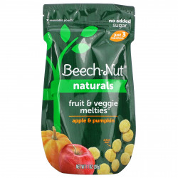 Beech-Nut, Naturals, Fruit & Veggie Melties, снек из натуральных фруктов и овощей, для детей от 8 месяцев, яблоко и тыква, 28 г (1 унция)
