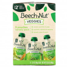 Beech-Nut, овощи, для детей от 6 месяцев, набор разных вкусов, 9 паучей по 99 г (3,5 унции)
