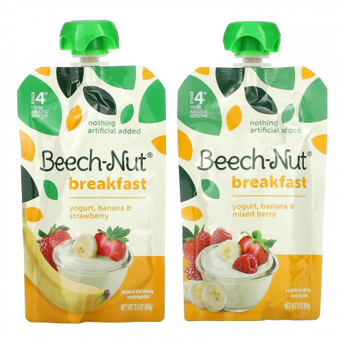 Beech-Nut, Breakfast, Variety Pack, 4-й этап, 9 пакетиков, 99 г (3,5 унции)