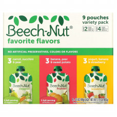Beech-Nut, Favorite Flavors, для детей от 6 месяцев и старше, 9 пакетиков, 99 г (3,5 унции)