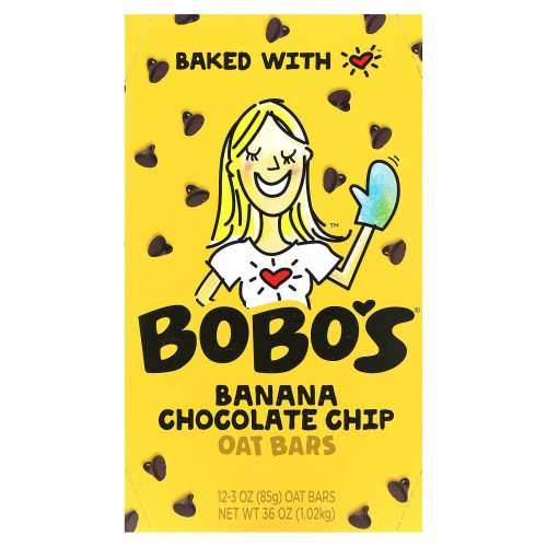 Bobo's Oat Bars, Банановая шоколадная крошка, 12 батончиков, по 85 г (3 унции)