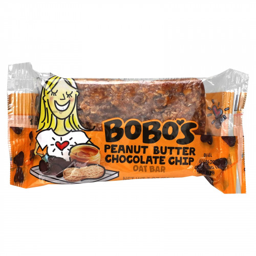 Bobo's Oat Bars, Арахисовая паста с шоколадной крошкой, 12 батончиков по 85 г (3 унции)