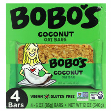 Bobo's Oat Bars, Кокосовые и овсяные батончики, 4 батончика по 85 г (3 унции)