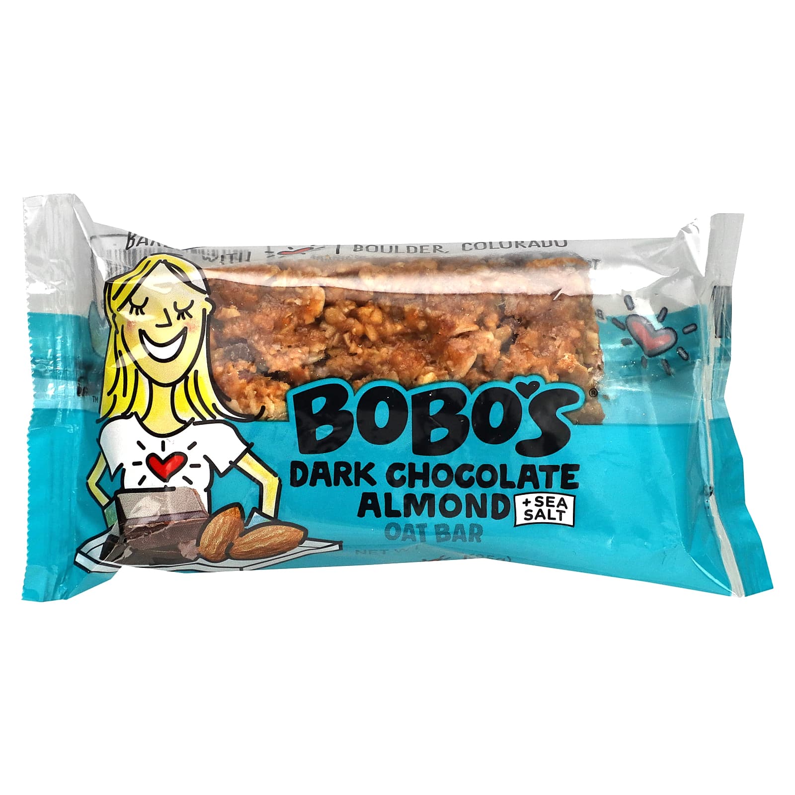 Bobo's Oat Bars, Овсяные батончики с темным шоколадом и миндалем, с морской солью, 12 батончиков, по 85 г (3 унции)