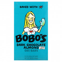 Bobo's Oat Bars, Овсяные батончики с темным шоколадом и миндалем, с морской солью, 12 батончиков, по 85 г (3 унции)