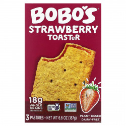 Bobo's Oat Bars, Клубничный тостер, 3 вида выпечки, 187 г (6,6 унции)