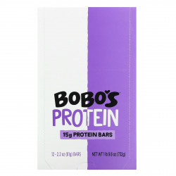 Bobo's Oat Bars, Protein Bars, миндальная паста с двойным шоколадом, 12 батончиков, 61 г (2,2 унции)