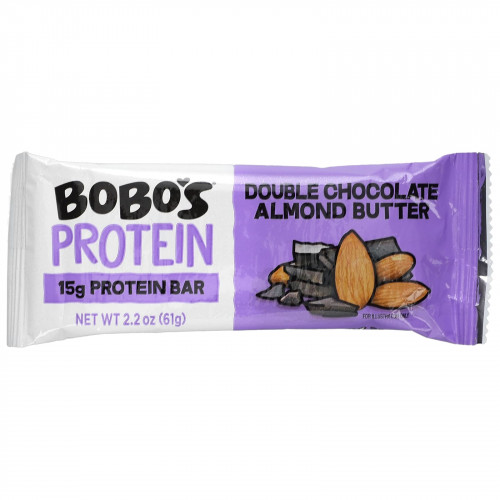 Bobo's Oat Bars, Protein Bars, миндальная паста с двойным шоколадом, 12 батончиков, 61 г (2,2 унции)