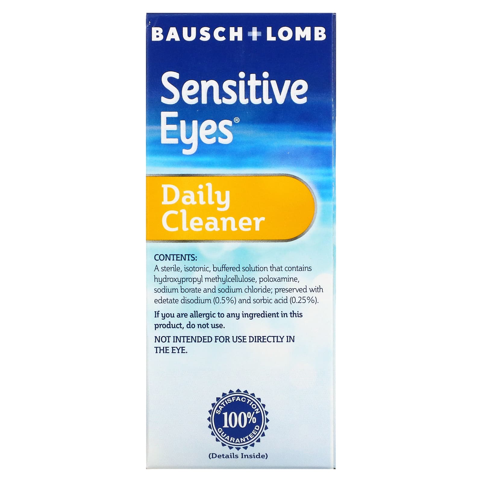 Bausch + Lomb, Sensitive Eyes, ежедневное очищающее средство, 30 мл (1 жидк. Унция)