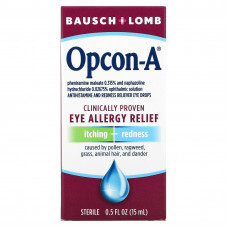 Opcon-A, клинически подтвержденное средство для облегчения симптомов аллергии глаз, 15 мл (0,5 жидк. унции)