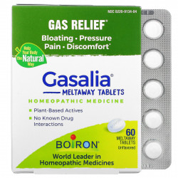 Boiron, Gasalia, средство для устранения газов, без ароматизаторов, 60 таблеток Meltaway