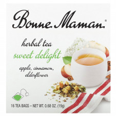 Bonne Maman, Herbal Tea, Sweet Delight, без кофеина, 16 чайных пакетиков, 19 г (0,68 унции)