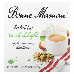 Bonne Maman, Herbal Tea, Sweet Delight, без кофеина, 16 чайных пакетиков, 19 г (0,68 унции)