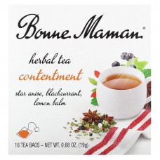 Bonne Maman, Herbal Tea, Contentment, без кофеина, 16 чайных пакетиков по 1,2 г (0,04 унции)