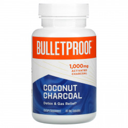 BulletProof, кокосовый уголь, средство для выведения токсинов и газов, 1000 мг, 90 вегетарианских капсул