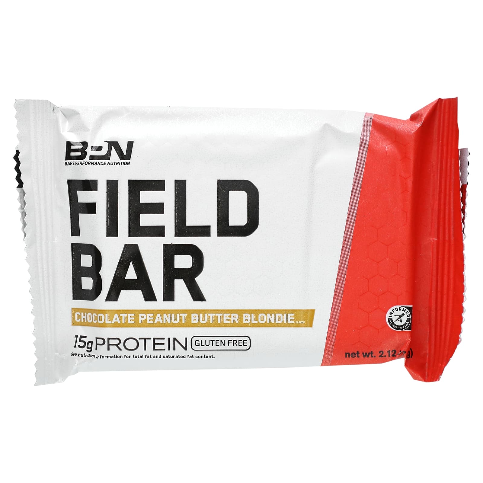 Bare Performance Nutrition, Field Bar, шоколадный блонди с арахисовой пастой, 12 батончиков по 60 г (2,12 унции)