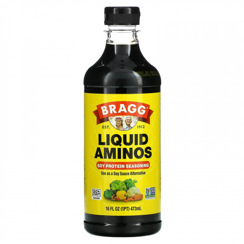 Bragg, Liquid Aminos, соевый протеин, 473 мл (16 жидк. Унций)