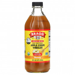 Bragg, Органический нефильтрованный яблочный уксус, мед, 473 мл (16 жидк. Унций)