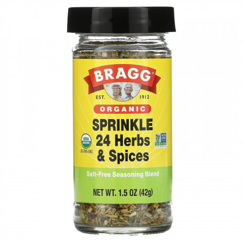 Bragg, Organic, посыпка 24 травами и специями, 42 г (1,5 унции)