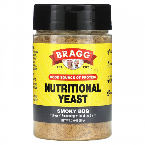 Bragg, Пищевые дрожжи, барбекю с дымком, 85 г (3 унции)