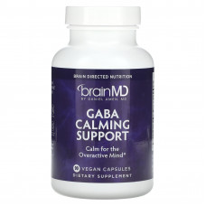 BrainMD, Gaba Calming, успокаивающий продукт, 90 веганских капсул