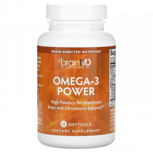 BrainMD, Omega-3 Power, 60 мягких таблеток