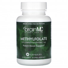 BrainMD, метилфолат, 30 капсул
