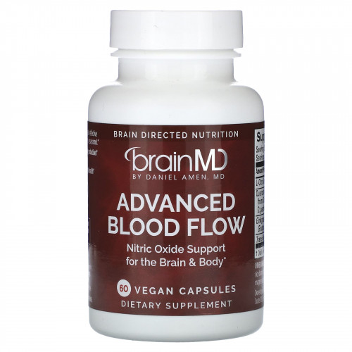 BrainMD, Advanced Blood Flow, улучшенный кровоток, 60 веганских капсул