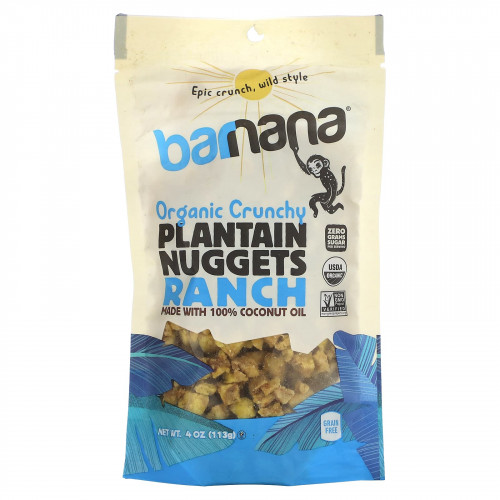 Barnana, Органические хрустящие наггетсы подорожника, ранчо, 113 г (4 унции)