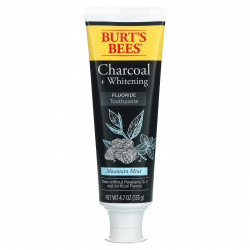 Burt's Bees, Charcoal + Whitening, зубная паста с фтором, горная мята, 133 г (4,7 унции)