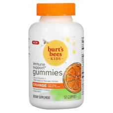 Burt's Bees, Kids, Жевательные конфеты для поддержки иммунитета, апельсин, 50 жевательных конфет