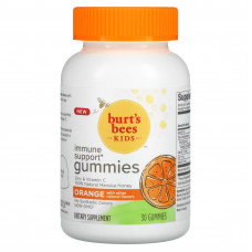 Burt's Bees, Для детей, жевательные таблетки для поддержки иммунитета, апельсин, 30 жевательных таблеток