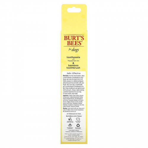 Burt's Bees, Набор для ухода за полостью рта, для собак, набор из 2 предметов