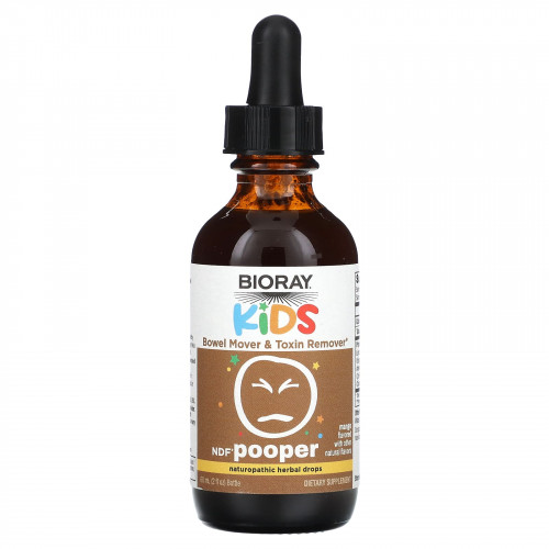 Bioray, Kids, NDF Pooper, средство для очищения кишечника и удаления токсинов, манго, 60 мл (2 жидк. унции)