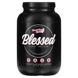 Blessed, Растительный протеин, клубничный молочко, 948 г (2,1 фунта)