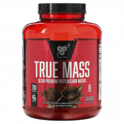BSN, True-Mass, Ultra Premium Protein/Carb Matrix, шоколадный молочный коктейль, 2,64 кг (5,82 фунта)